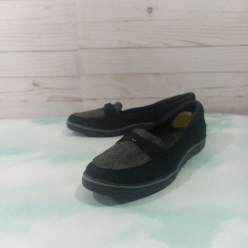 Grasshoppers Ortholite  Black/ Grey Flats. Sz. 9.5